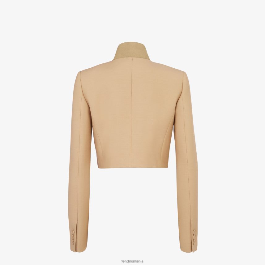 bolero de lână și mătase bej Fendi femei îmbrăcăminte 86084L1085