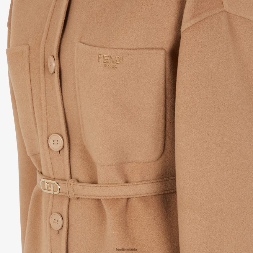 geacă ideală din cașmir-camel bej Fendi femei îmbrăcăminte 86084L1205