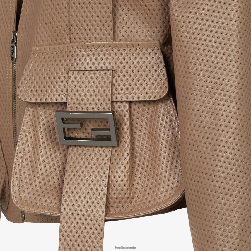geaca de piele maro Fendi femei îmbrăcăminte 86084L1087