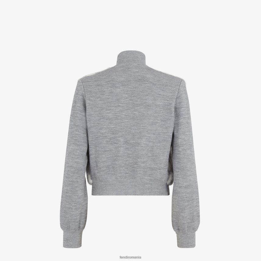 jachetă bomber de nurcă gri Fendi femei îmbrăcăminte 86084L1158