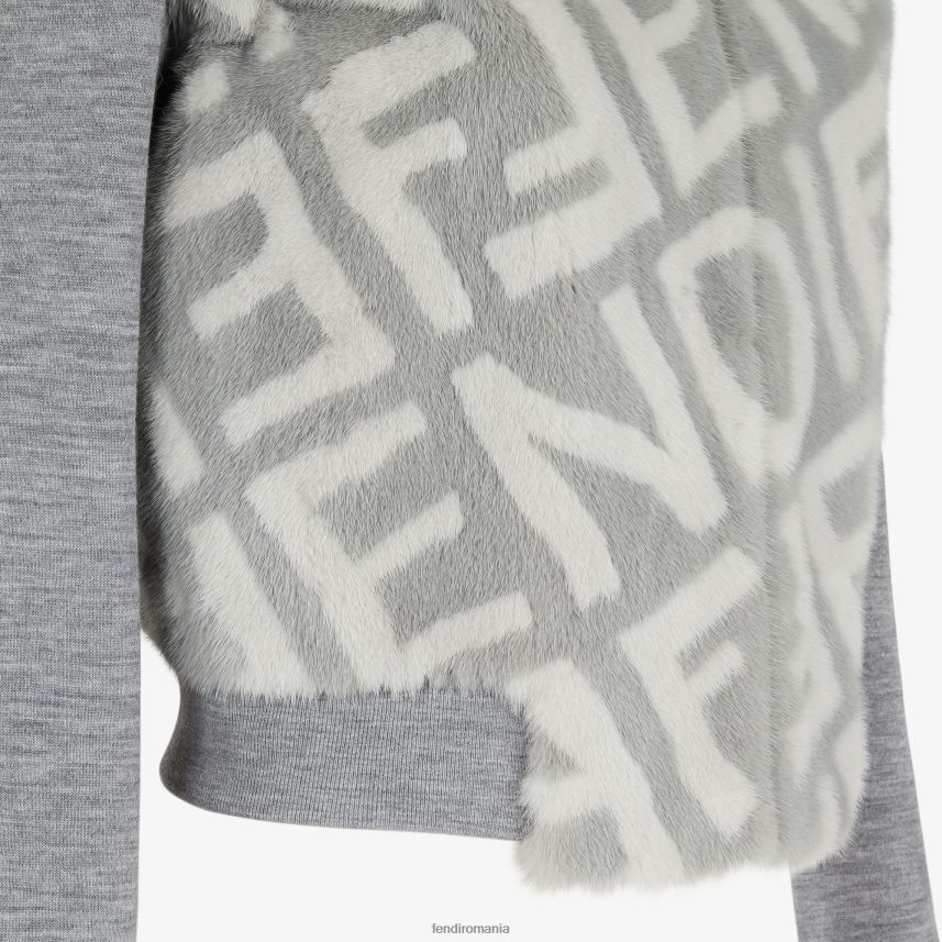 jachetă bomber de nurcă gri Fendi femei îmbrăcăminte 86084L1158