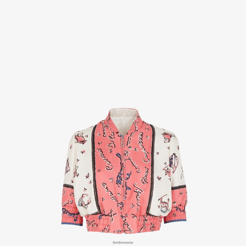 jachetă bomber reversibilă din mătase multicolor Fendi femei îmbrăcăminte 86084L1041