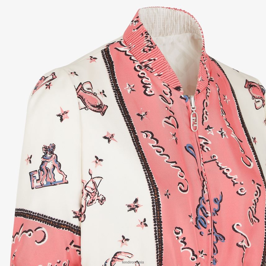 jachetă bomber reversibilă din mătase multicolor Fendi femei îmbrăcăminte 86084L1041