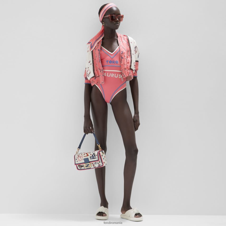 jachetă bomber reversibilă din mătase multicolor Fendi femei îmbrăcăminte 86084L1041