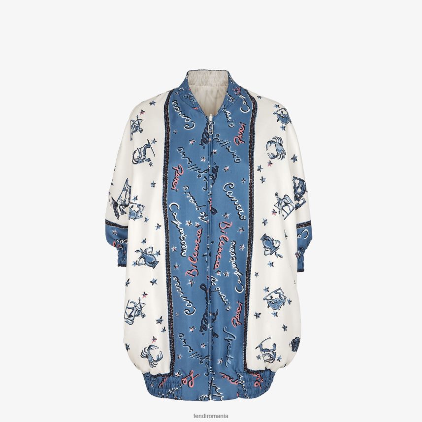 jachetă bomber reversibilă din mătase multicolor Fendi femei îmbrăcăminte 86084L1043