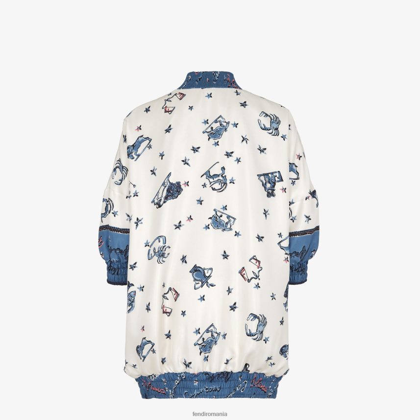 jachetă bomber reversibilă din mătase multicolor Fendi femei îmbrăcăminte 86084L1043
