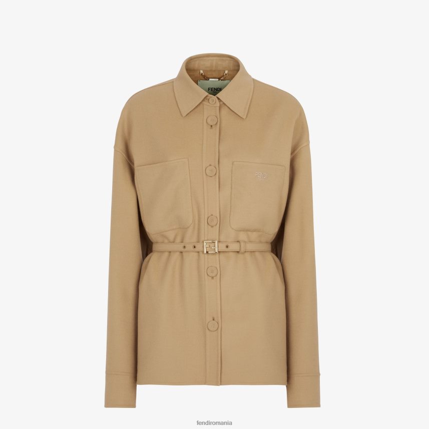 jachetă de lână bej Fendi femei îmbrăcăminte 86084L973