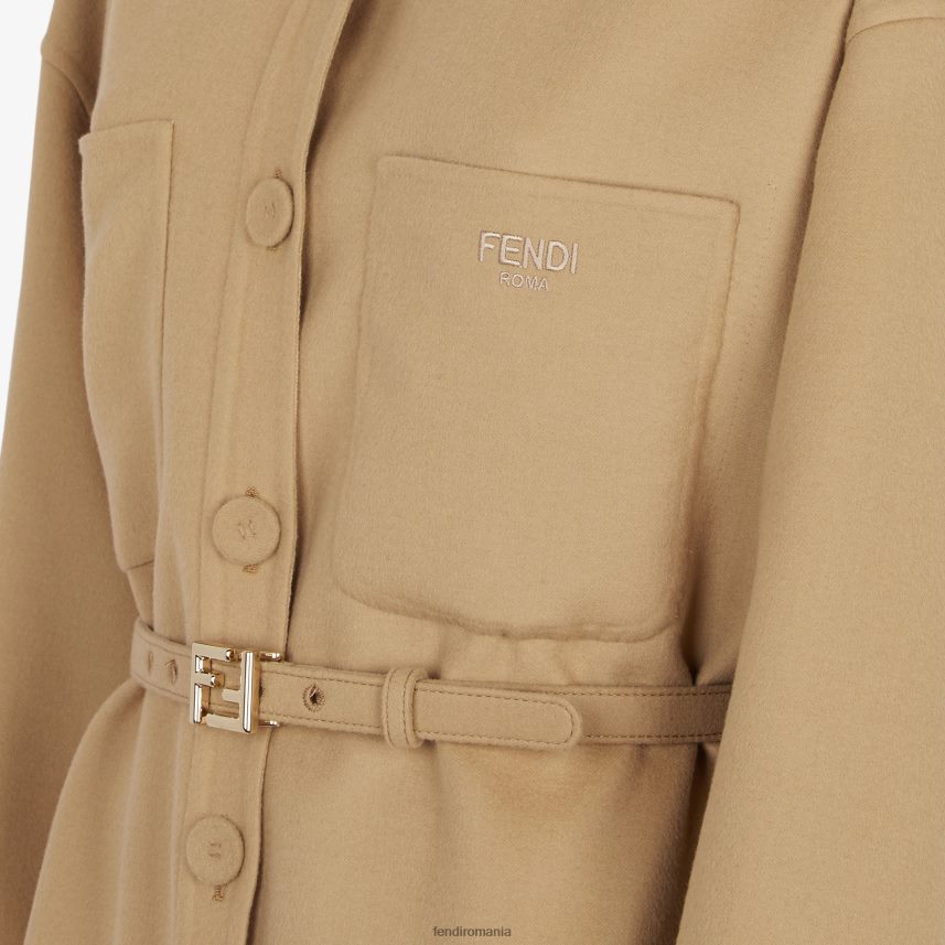 jachetă de lână bej Fendi femei îmbrăcăminte 86084L973