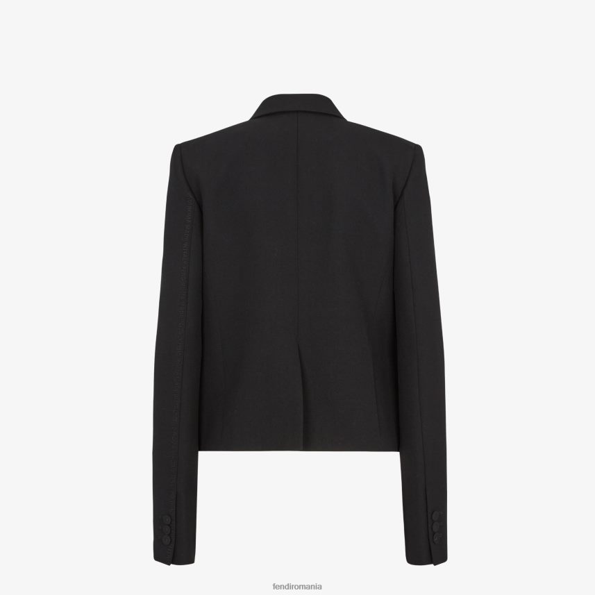 jachetă de lână grain de poudre negru Fendi femei îmbrăcăminte 86084L1003
