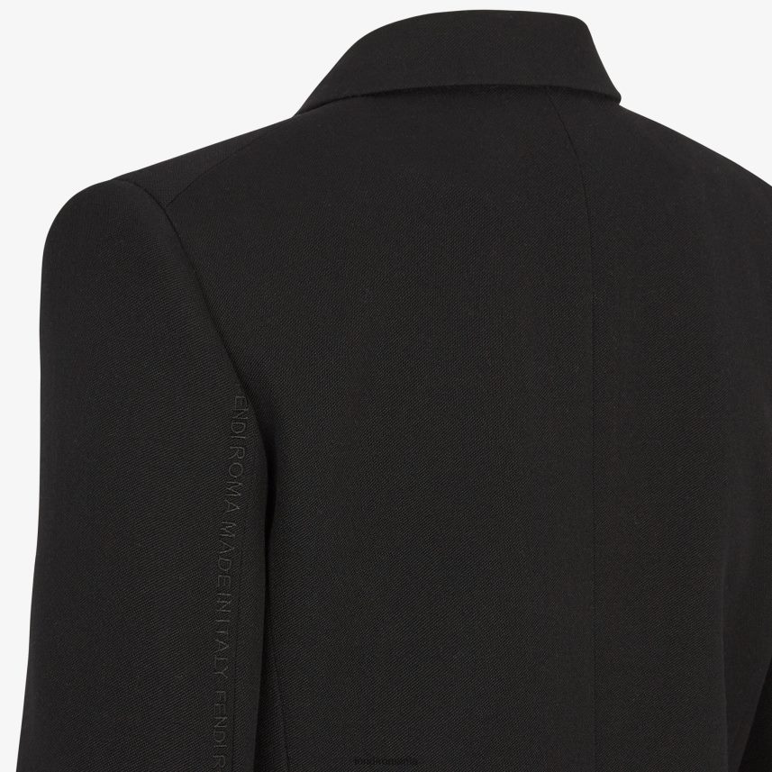 jachetă de lână grain de poudre negru Fendi femei îmbrăcăminte 86084L1003