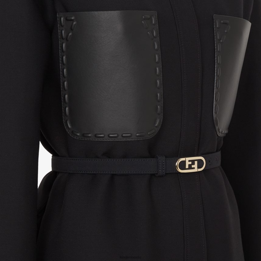 jachetă de lână și mătase negru Fendi femei îmbrăcăminte 86084L1006