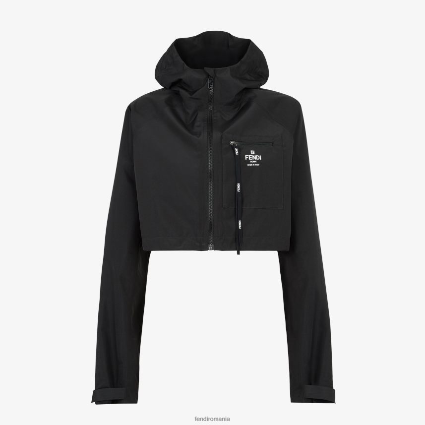 jachetă de vânt din nailon negru Fendi femei îmbrăcăminte 86084L1097