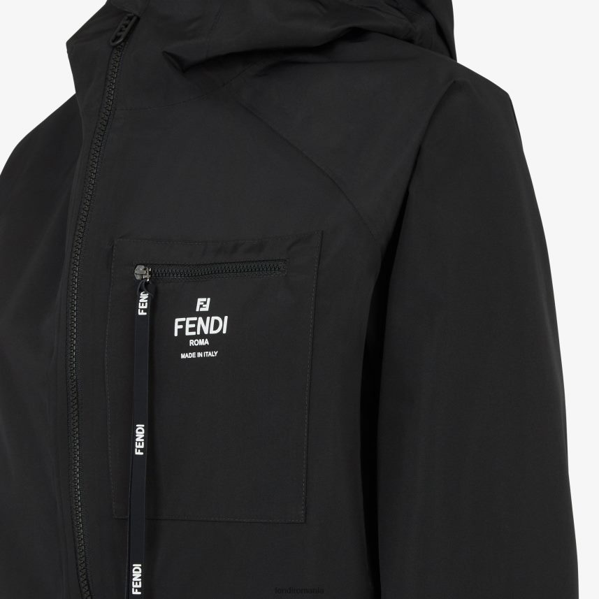 jachetă de vânt din nailon negru Fendi femei îmbrăcăminte 86084L1097