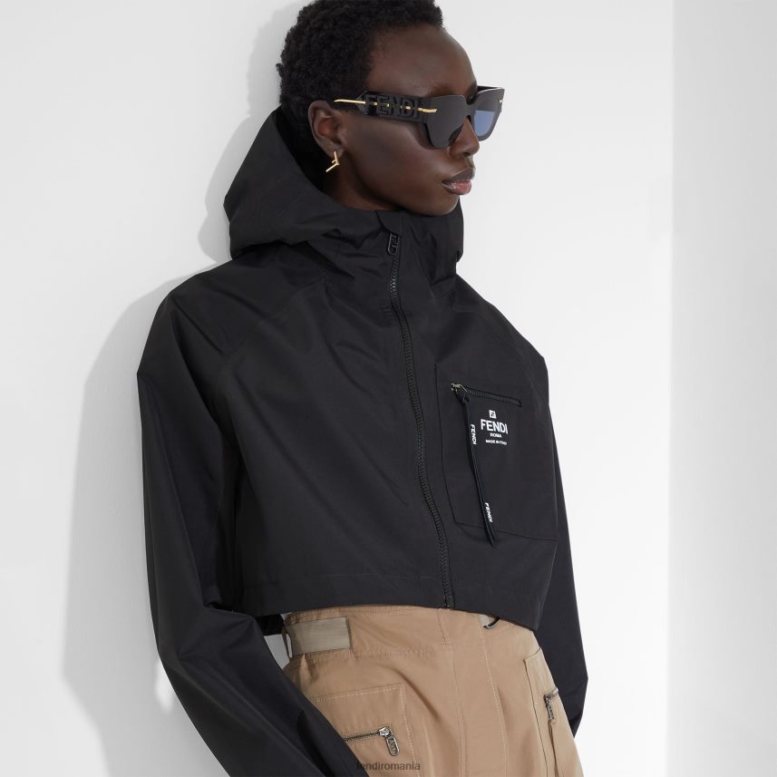jachetă de vânt din nailon negru Fendi femei îmbrăcăminte 86084L1097