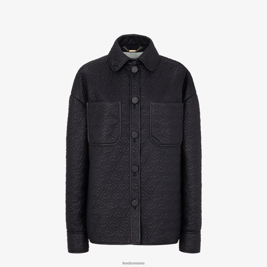 jachetă din piele nappa negru Fendi femei îmbrăcăminte 86084L1236