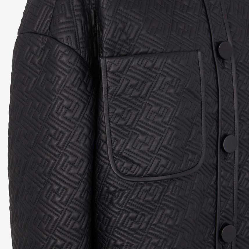 jachetă din piele nappa negru Fendi femei îmbrăcăminte 86084L1236