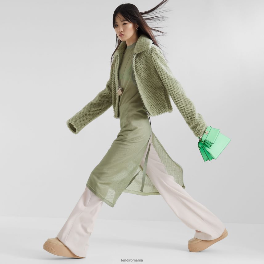 jachetă din shearling verde Fendi femei îmbrăcăminte 86084L1099