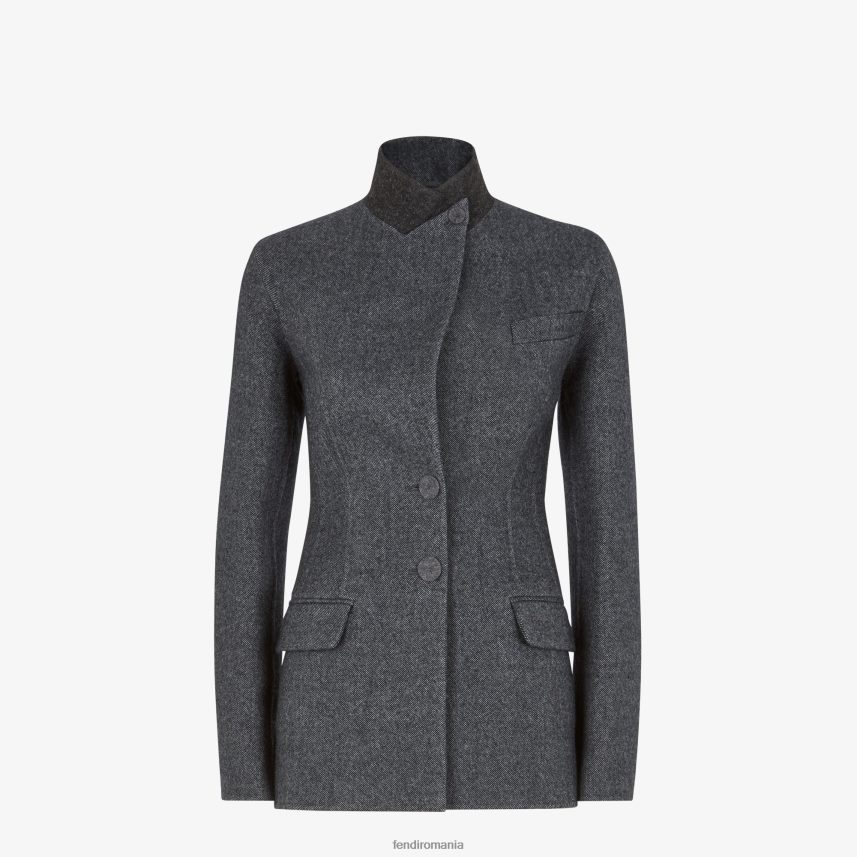 jacheta de lana gri Fendi femei îmbrăcăminte 86084L1214
