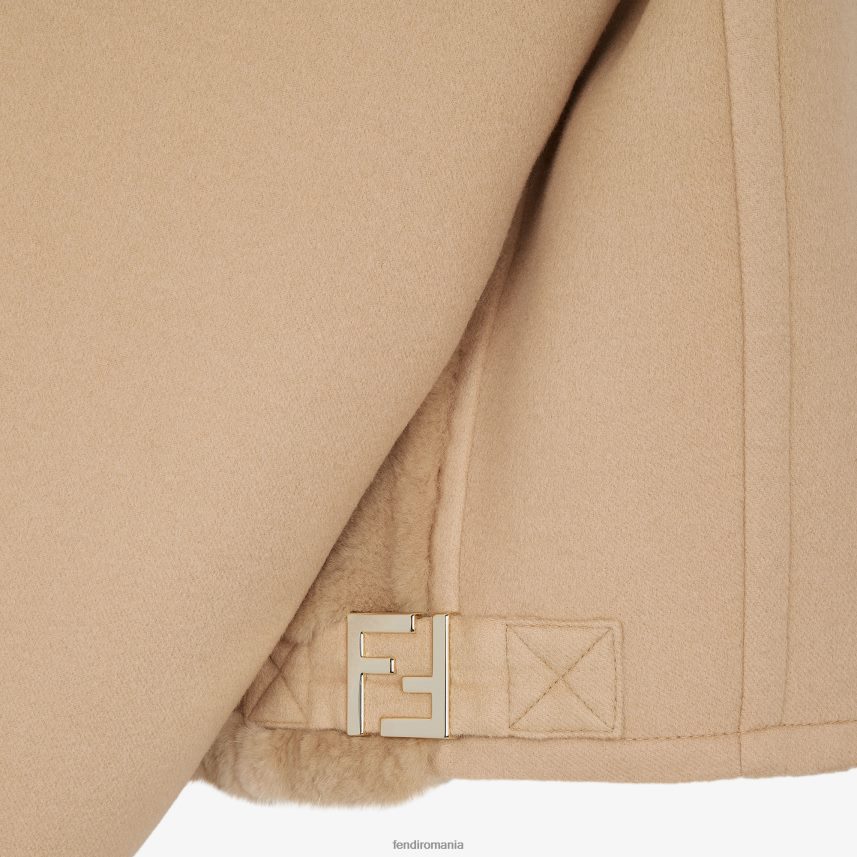 jacheta de lana si nurca bej Fendi femei îmbrăcăminte 86084L1247