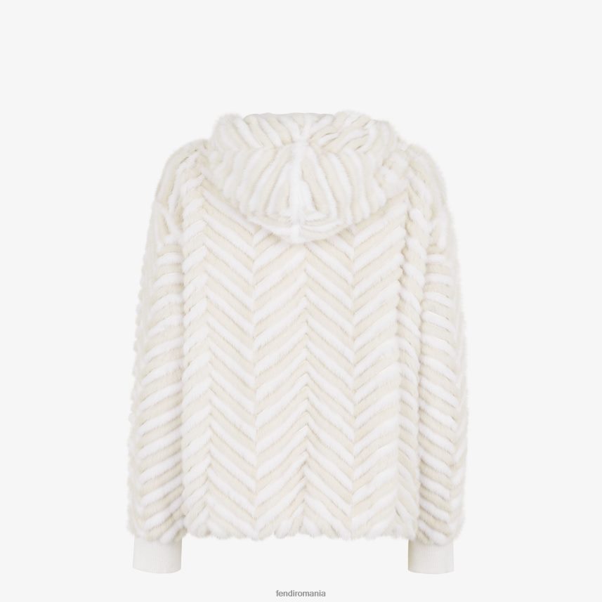 jacheta de nurca alb Fendi femei îmbrăcăminte 86084L986