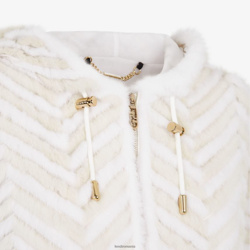 jacheta de nurca alb Fendi femei îmbrăcăminte 86084L986
