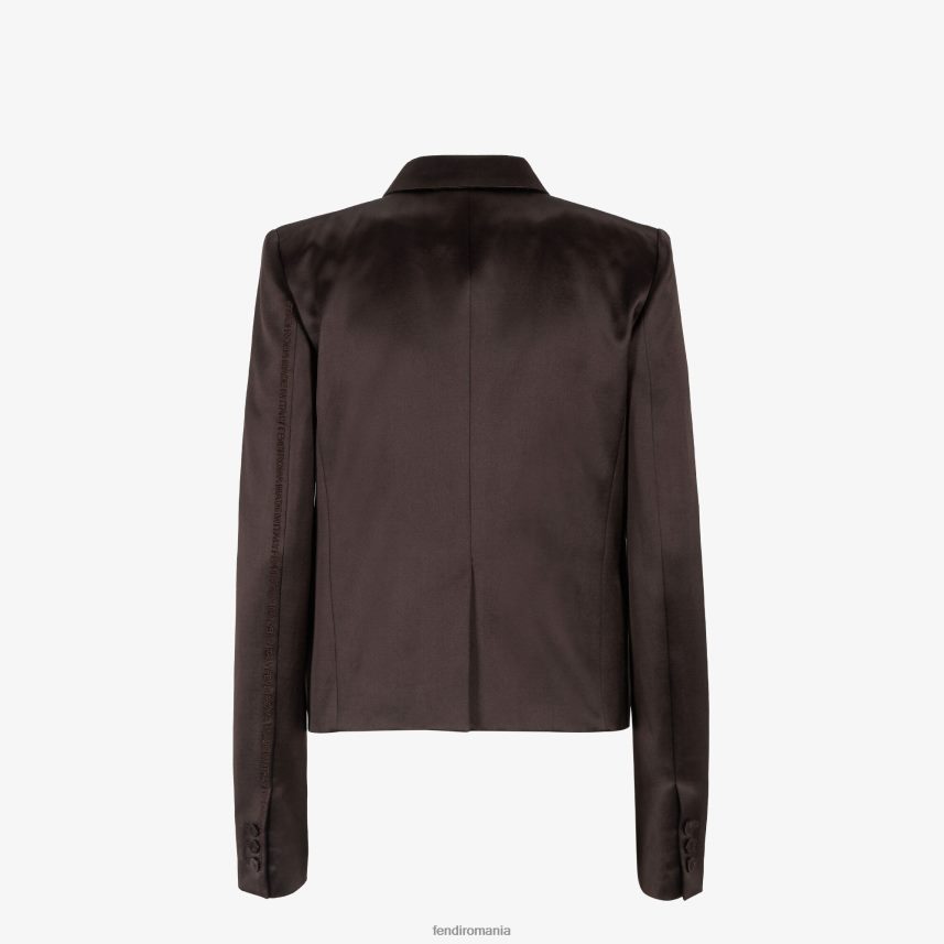 jacheta ducesa din satin maro Fendi femei îmbrăcăminte 86084L934