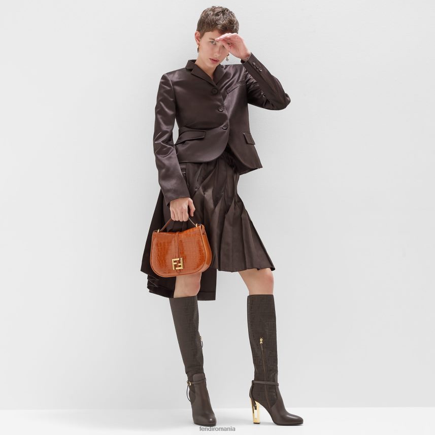 jacheta ducesa din satin maro Fendi femei îmbrăcăminte 86084L934