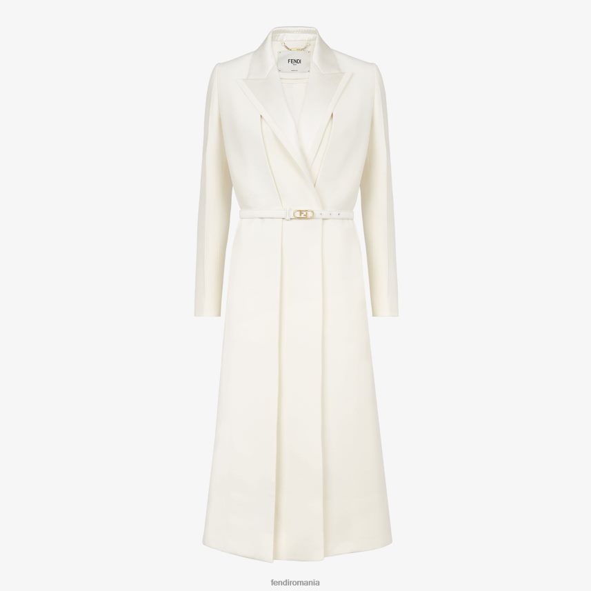 haină de lână și mătase alb Fendi femei îmbrăcăminte 86084L1258