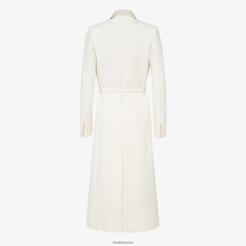 haină de lână și mătase alb Fendi femei îmbrăcăminte 86084L1258
