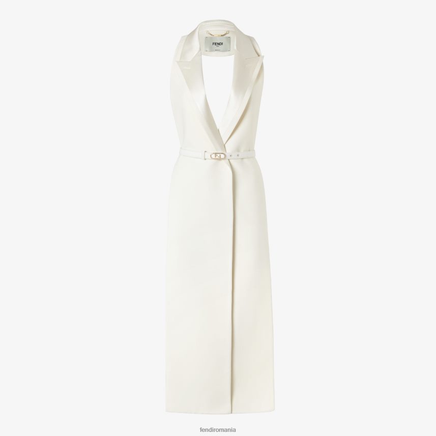 haină de lână și mătase alb Fendi femei îmbrăcăminte 86084L1258
