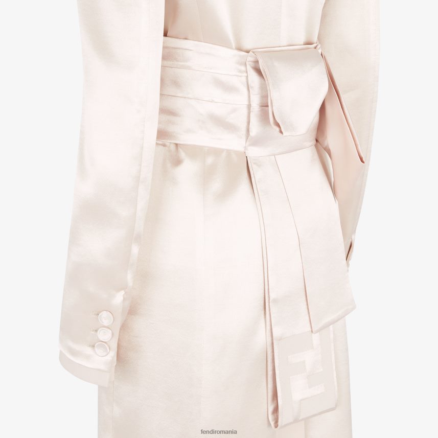 pardesiu din gabardină din satin și lână bej Fendi femei îmbrăcăminte 86084L1122