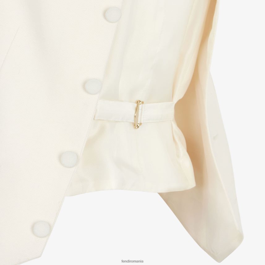 vestă de lână alb Fendi femei îmbrăcăminte 86084L946