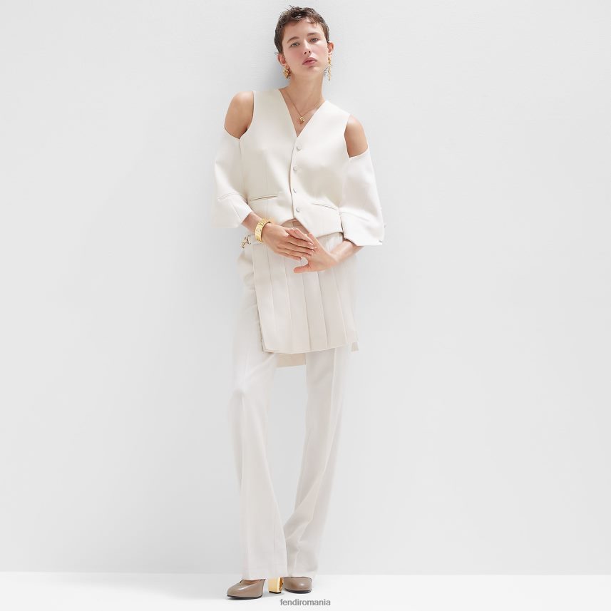 vestă de lână alb Fendi femei îmbrăcăminte 86084L946