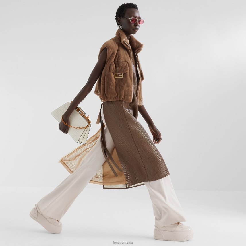 vestă de nurcă maro Fendi femei îmbrăcăminte 86084L1136