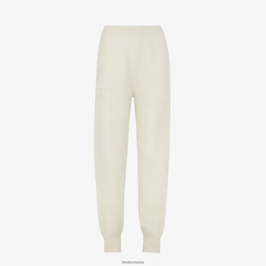 pantaloni de cașmir alb Fendi femei îmbrăcăminte 86084L1188