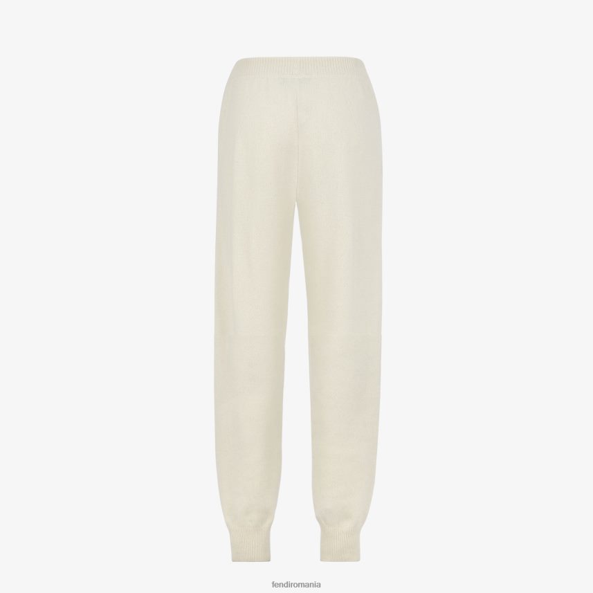 pantaloni de cașmir alb Fendi femei îmbrăcăminte 86084L1188