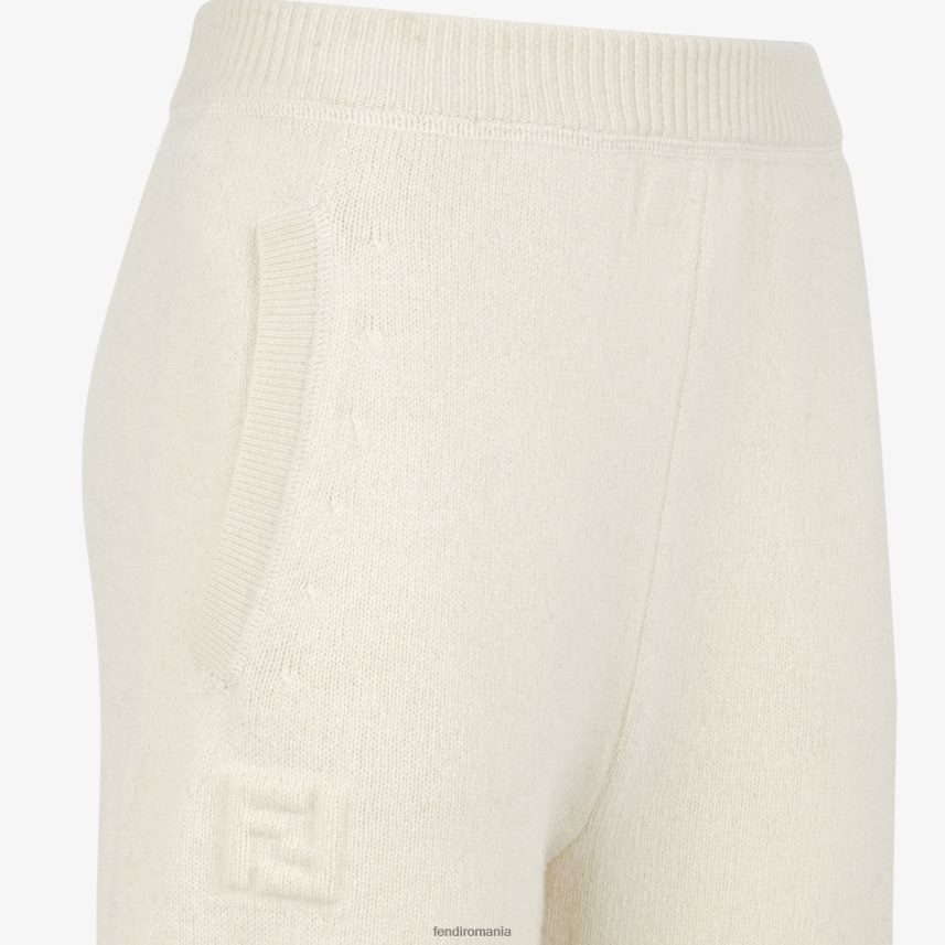 pantaloni de cașmir alb Fendi femei îmbrăcăminte 86084L1188