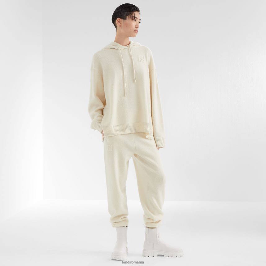 pantaloni de cașmir alb Fendi femei îmbrăcăminte 86084L1188