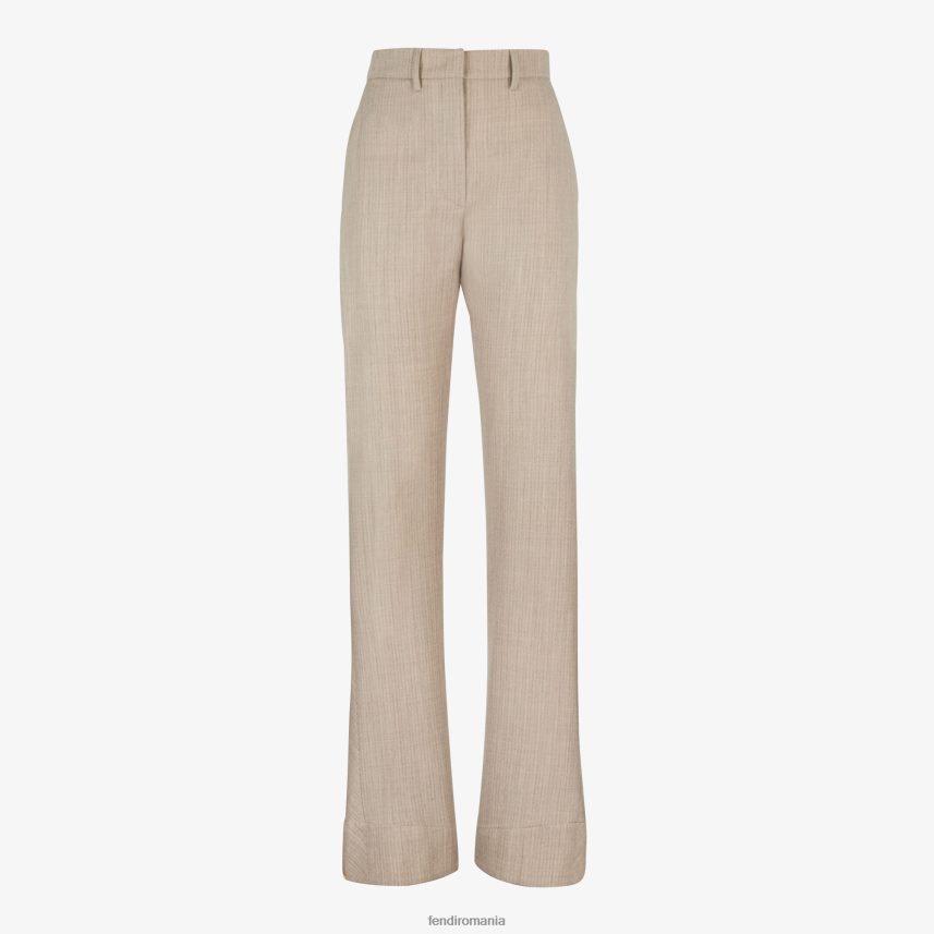 pantaloni de flanel bej Fendi femei îmbrăcăminte 86084L952