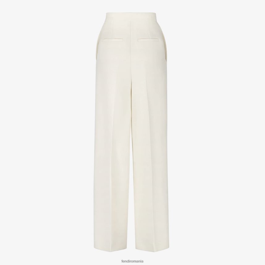 pantaloni de lână și mătase alb Fendi femei îmbrăcăminte 86084L963