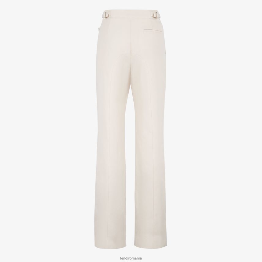pantaloni de lana grain de poudre alb Fendi femei îmbrăcăminte 86084L988