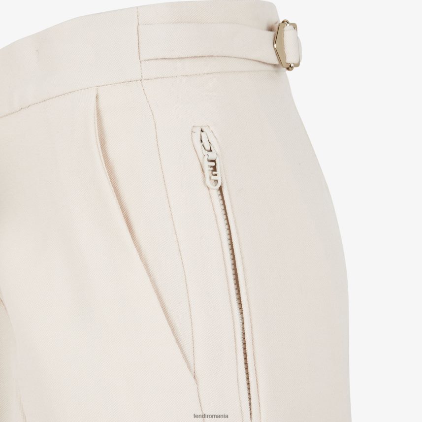 pantaloni de lana grain de poudre alb Fendi femei îmbrăcăminte 86084L988