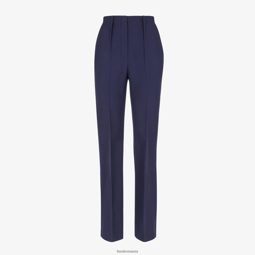 pantaloni de lana grain de poudre albastru Fendi femei îmbrăcăminte 86084L1204