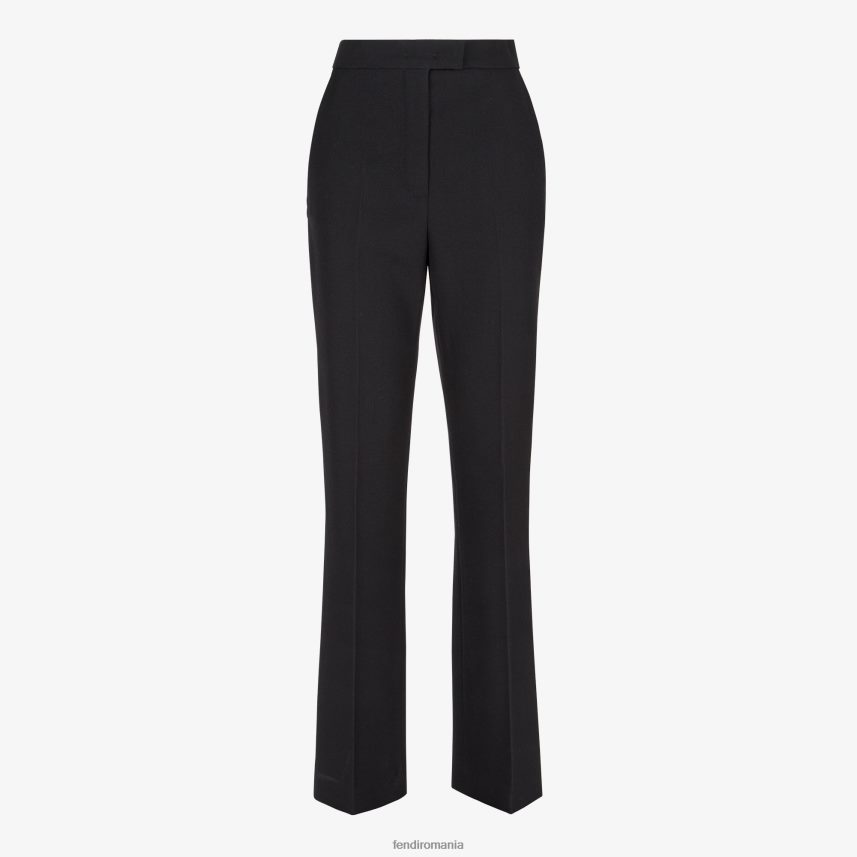 pantaloni de lana grain de poudre negru Fendi femei îmbrăcăminte 86084L1008