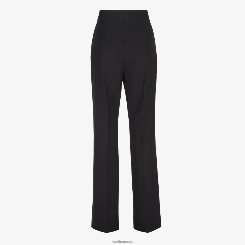 pantaloni de lana grain de poudre negru Fendi femei îmbrăcăminte 86084L1008