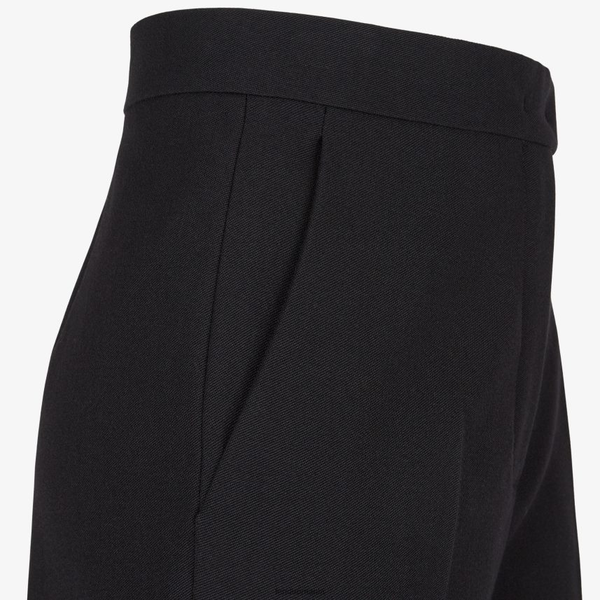 pantaloni de lana grain de poudre negru Fendi femei îmbrăcăminte 86084L1008