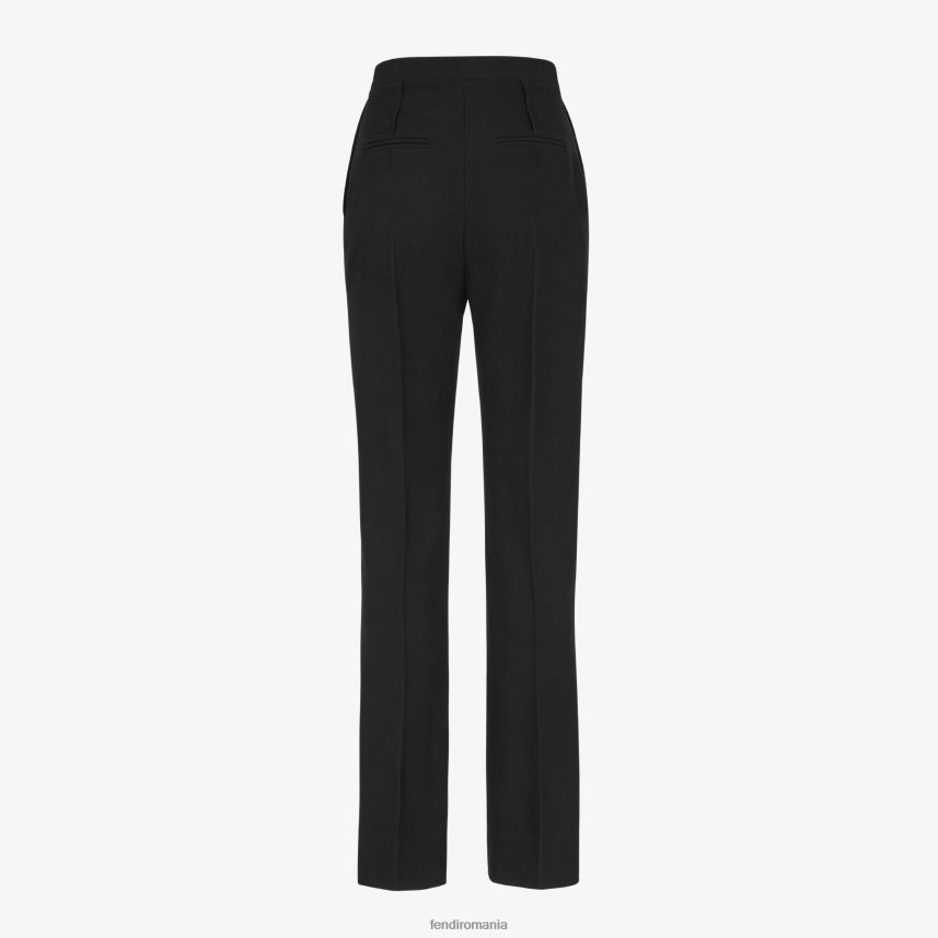 pantaloni de lana grain de poudre negru Fendi femei îmbrăcăminte 86084L1211