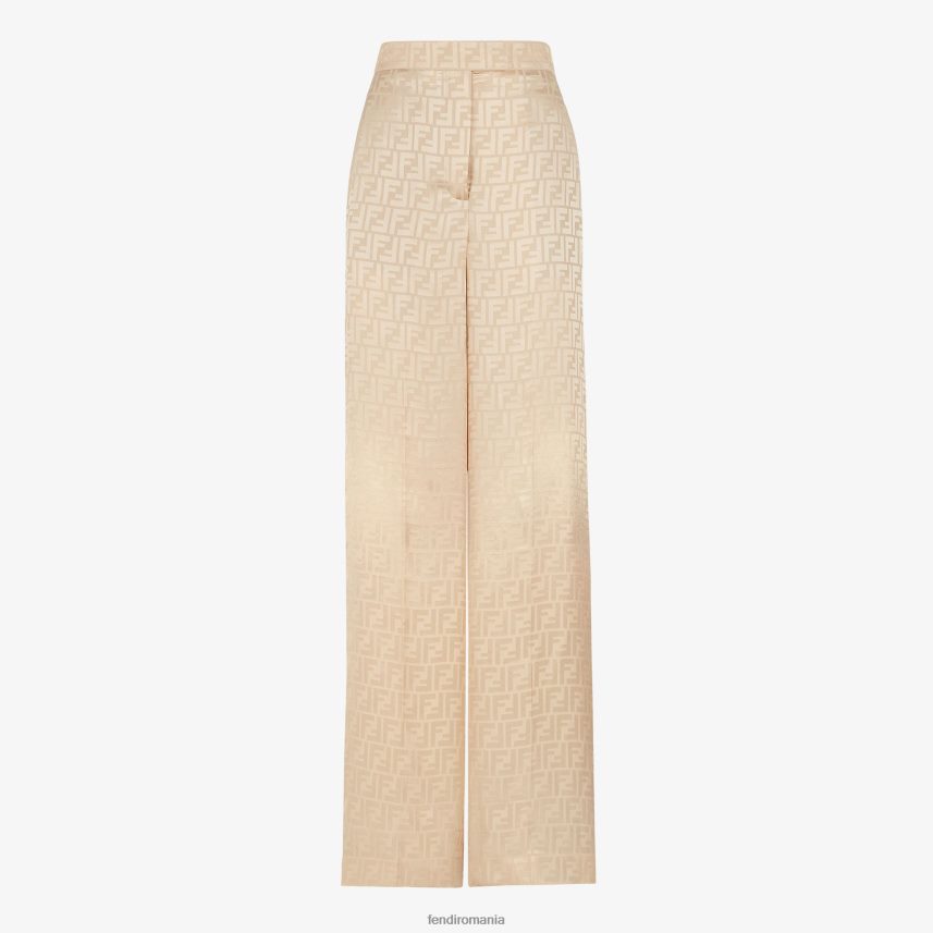 pantaloni de mătase bej Fendi femei îmbrăcăminte 86084L969