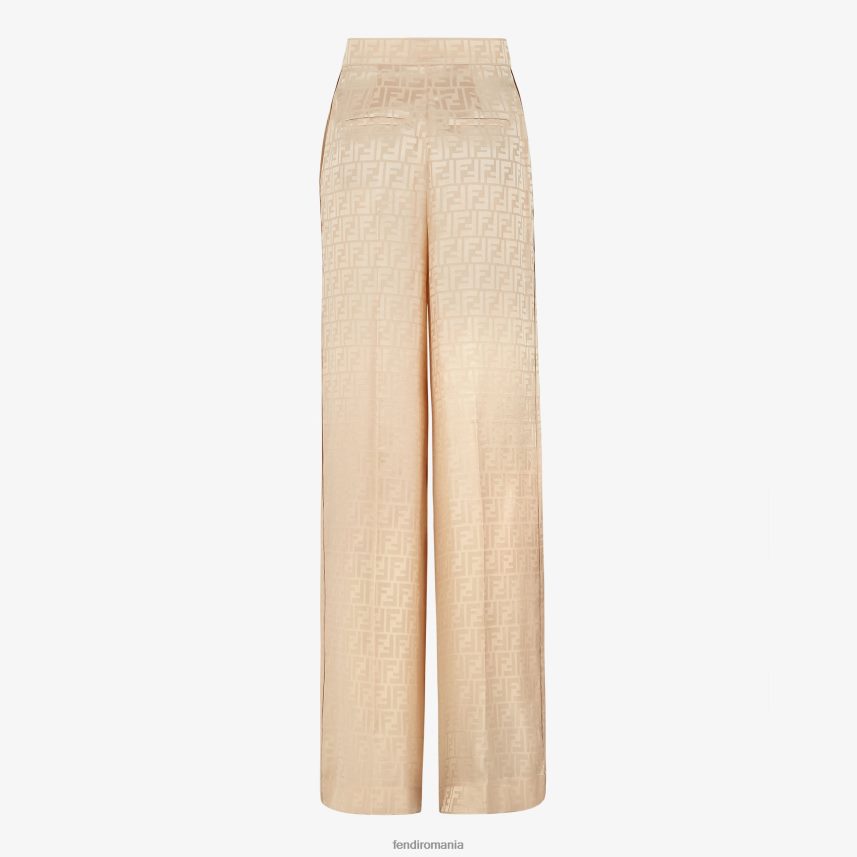 pantaloni de mătase bej Fendi femei îmbrăcăminte 86084L969