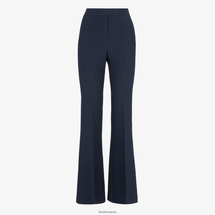pantaloni de mătase și lână albastru Fendi femei îmbrăcăminte 86084L1154